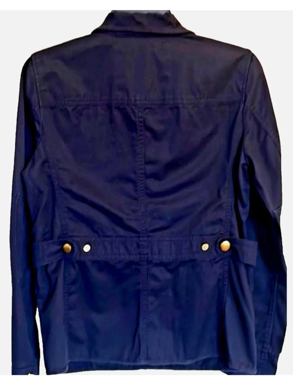 J.Crew Utility Jacket Womens XS Navy Military Field Jacket Gold Buttons
